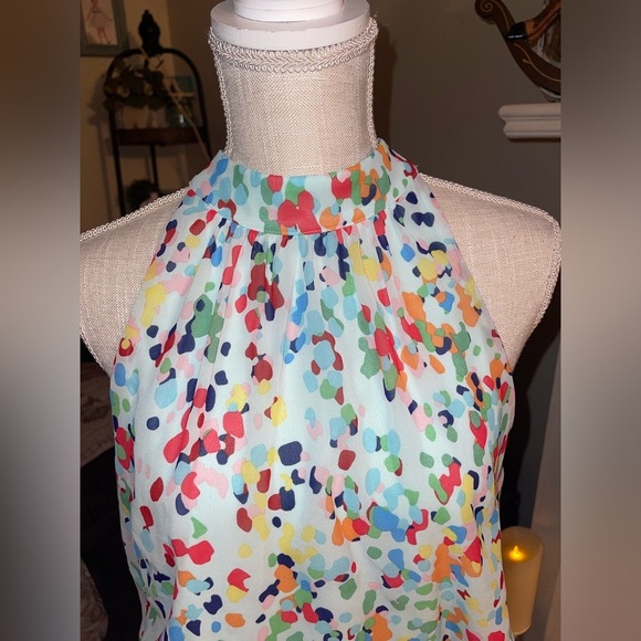 Julia Jordan Mock-Neck Printed Three-Tier Maxi Dress. Size 8 EUC - Picture 6 of 16